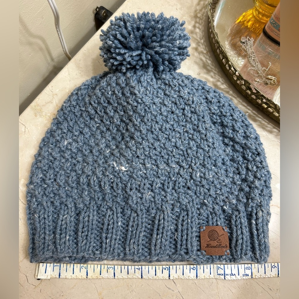 Handmade beanie with Pompom Warm Hat Knit